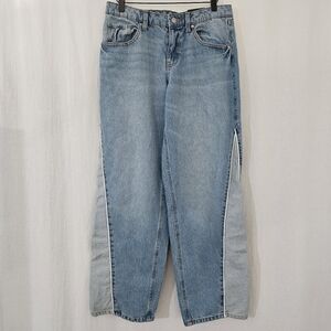 Wild Fable Mid-Rise 90s Relaxed Straight Leg Multi-Tone Jeans in Blue